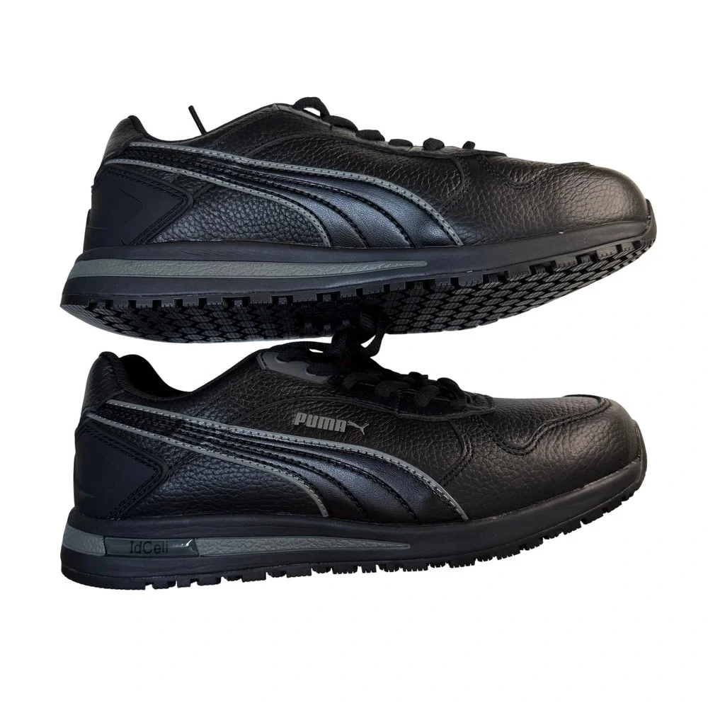 Puma Safety Frontside Black Soft Toe Work Shoes Slip Resistant Size 9 NWT